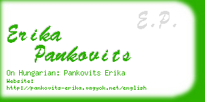 erika pankovits business card